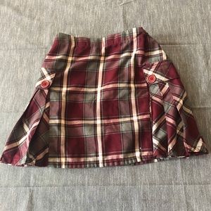 Lands end maroon plaid skirt girls XL
